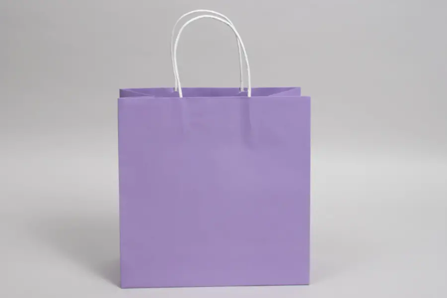 10W x 5D x 10H, Midtown Matte Colored Upscale Turn Top J Handle Bags, Lavender