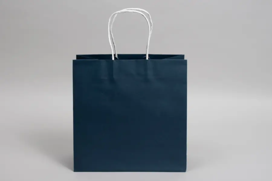 10W x 5D x 10H, Midtown Matte Colored Upscale Turn Top J Handle Bags, Nautical Blue