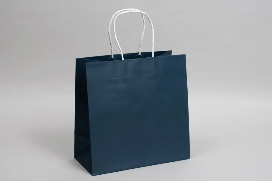 10W x 5D x 10H, Midtown Matte Colored Upscale Turn Top J Handle Bags, Nautical Blue