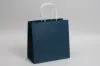 10W x 5D x 10H, Midtown Matte Colored Upscale Turn Top J Handle Bags, Nautical Blue