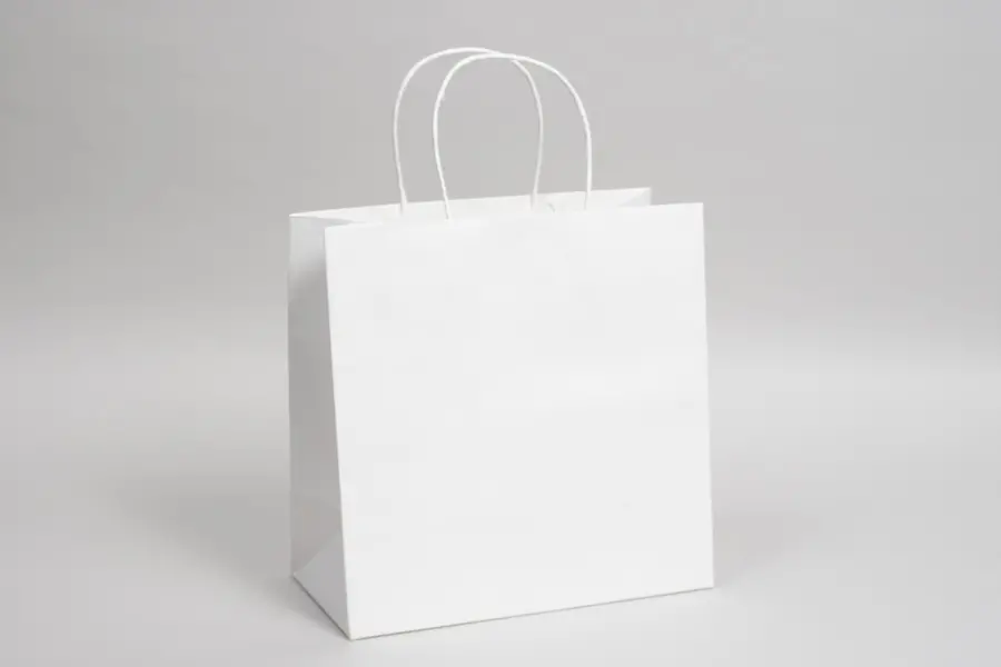 10W x 5D x 10H, Midtown Matte Colored Upscale Turn Top J Handle Bags, White