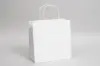 10W x 5D x 10H, Midtown Matte Colored Upscale Turn Top J Handle Bags, White