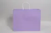 16W x 6D x 13H, Midtown Matte Colored Upscale Turn Top J Handle Bags, Lavender