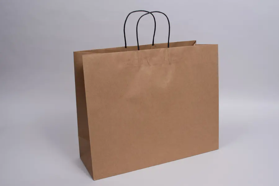 16W x 6D x 13H, Brown Kraft Paper Bags with Twisted Paper Handle