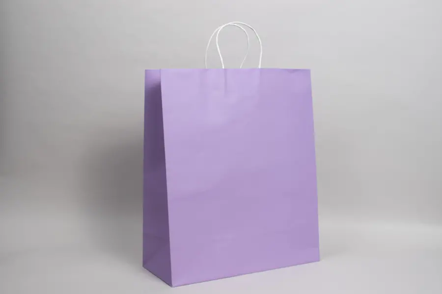 16W x 7D x 19H, Midtown Matte Colored Upscale Turn Top J Handle Bags, Lavender