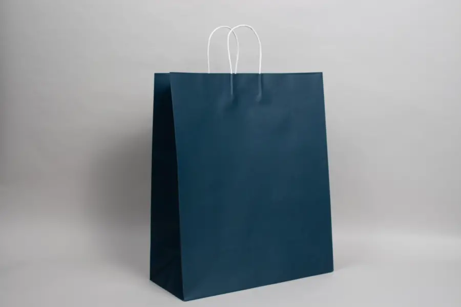 16W x 7D x 19H, Midtown Matte Colored Upscale Turn Top J Handle Bags, Nautical Blue