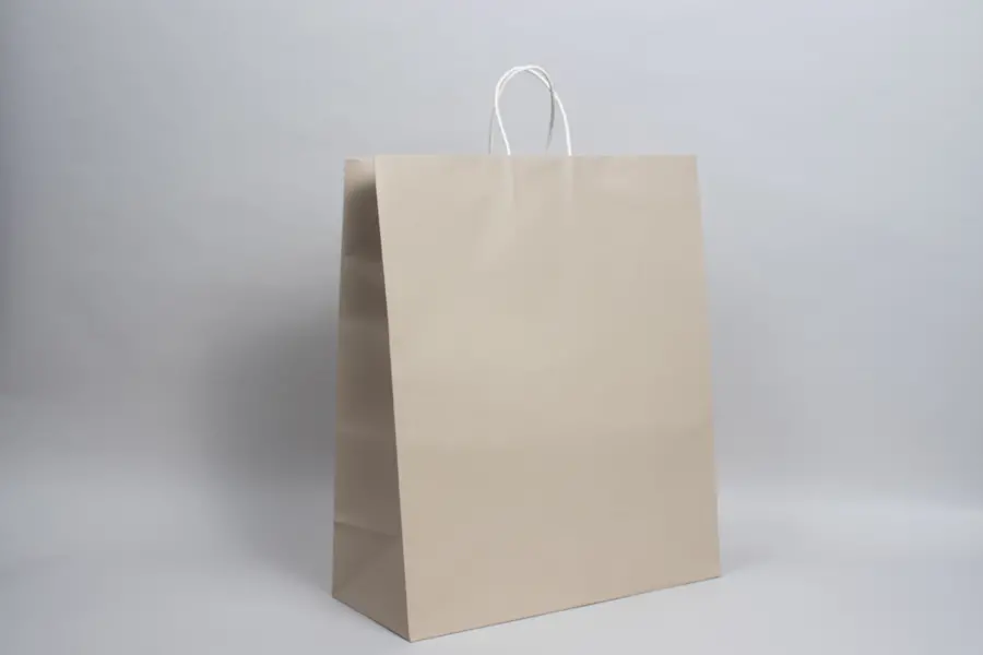 16W x 7D x 19H, Midtown Matte Colored Upscale Turn Top J Handle Bags, Sand