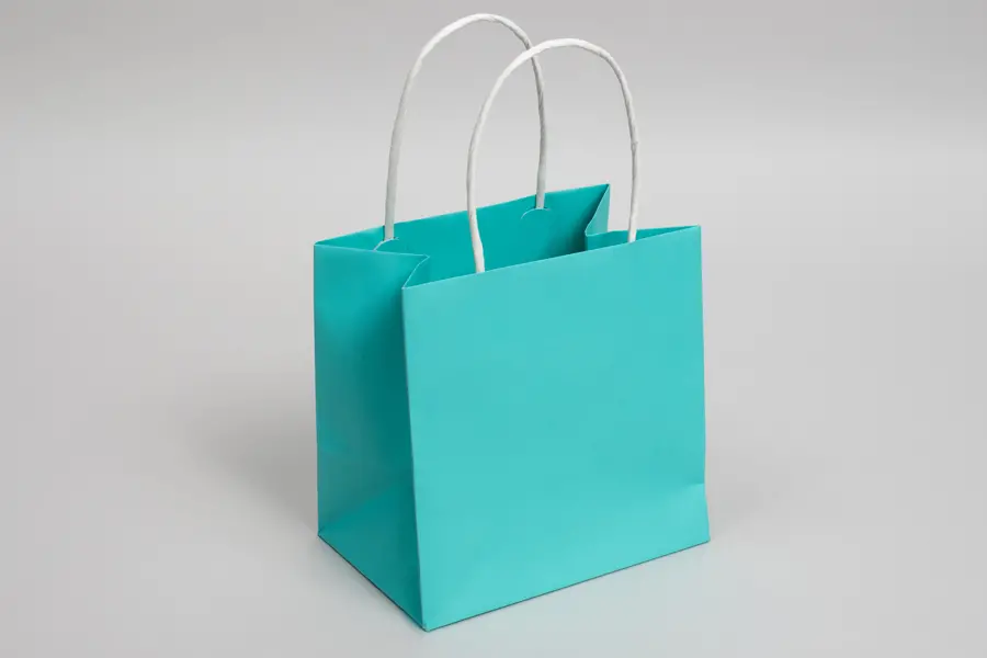 6W x 4D x 6H, Midtown Matte Colored Upscale Turn Top J Handle Bags, Aqua Marine