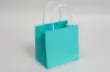 6W x 4D x 6H, Midtown Matte Colored Upscale Turn Top J Handle Bags, Aqua Marine