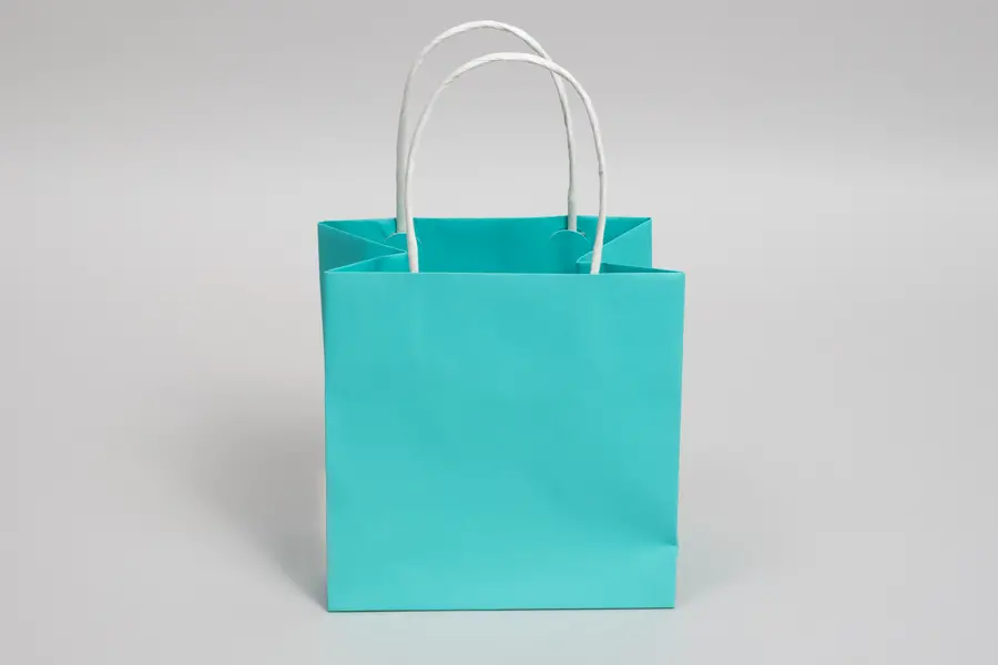 6W x 4D x 6H, Midtown Matte Colored Upscale Turn Top J Handle Bags, Aqua Marine