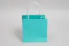 6W x 4D x 6H, Midtown Matte Colored Upscale Turn Top J Handle Bags, Aqua Marine
