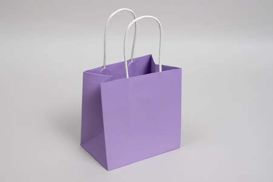 6W x 4D x 6H, Midtown Matte Colored Upscale Turn Top J Handle Bags, Lavender