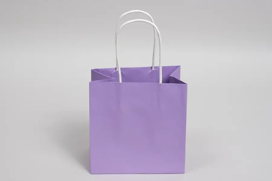 6W x 4D x 6H, Midtown Matte Colored Upscale Turn Top J Handle Bags, Lavender