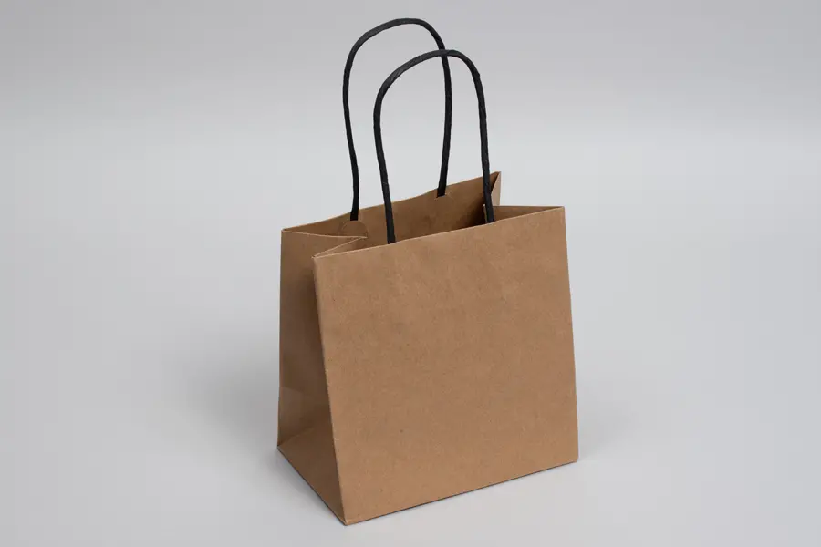 6W x 4D x 6H, Brown Kraft Paper Bags with Twisted Paper Handle