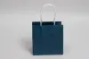 6W x 4D x 6H, Midtown Matte Colored Upscale Turn Top J Handle Bags, Nautical Blue