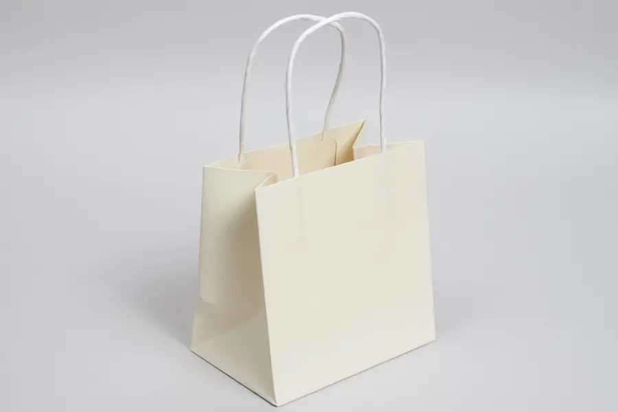 6W x 4D x 6H, Midtown Matte Colored Upscale Turn Top J Handle Bags, Pearl Cream