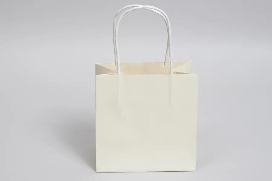 6W x 4D x 6H, Midtown Matte Colored Upscale Turn Top J Handle Bags, Pearl Cream