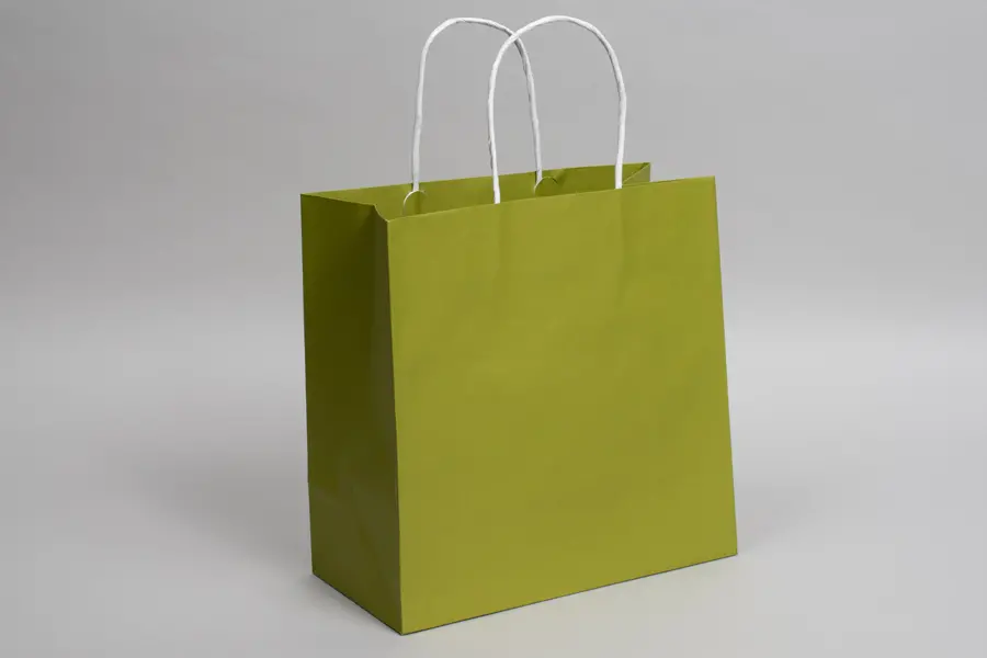 10W x 5D x 10H, Midtown Matte Colored Upscale Turn Top J Handle Bags, Aloe Green