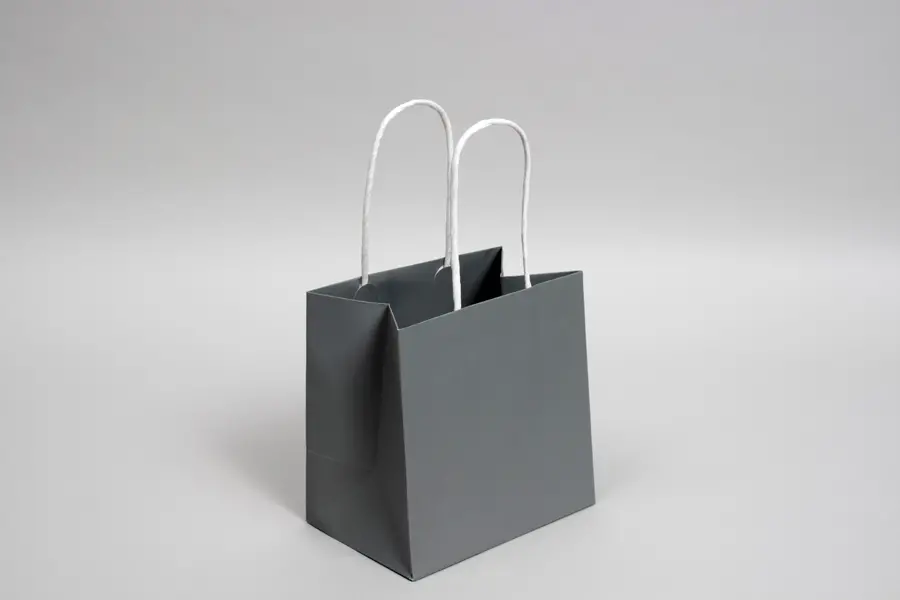 6W x 4D x 6H, Midtown Matte Colored Upscale Turn Top J Handle Bags, Tarnished Grey