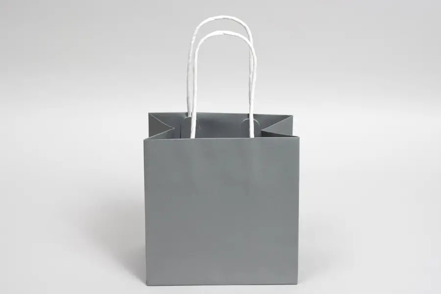 6W x 4D x 6H, Midtown Matte Colored Upscale Turn Top J Handle Bags, Tarnished Grey