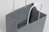 6W x 4D x 6H, Midtown Matte Colored Upscale Turn Top J Handle Bags, Tarnished Grey