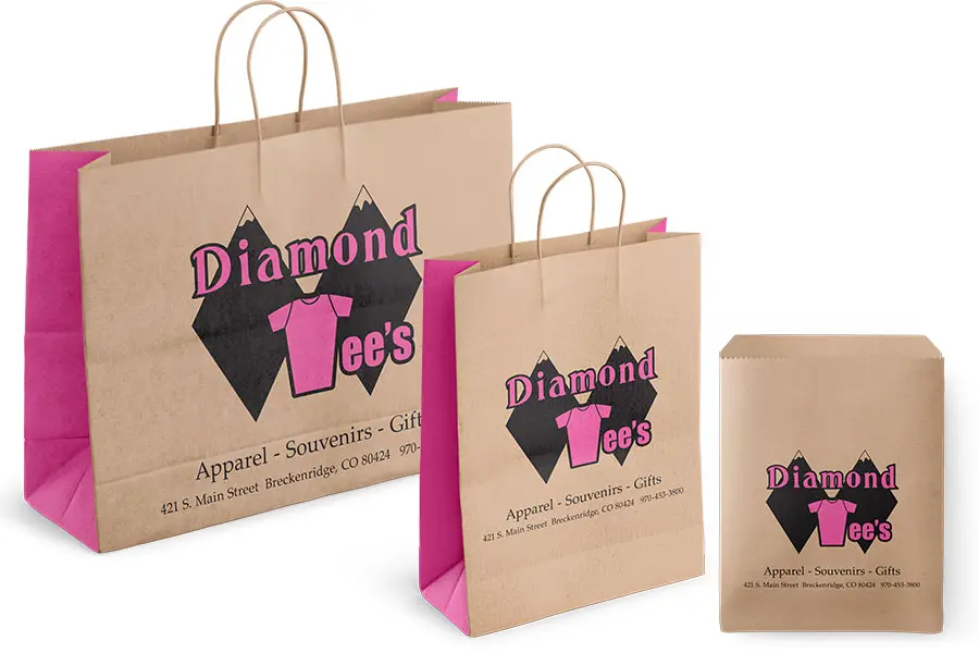 Custom paper bags for Diamond Tee's