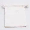 12W x 16H, Natural Cotton Drawstring Pouches, Off-White