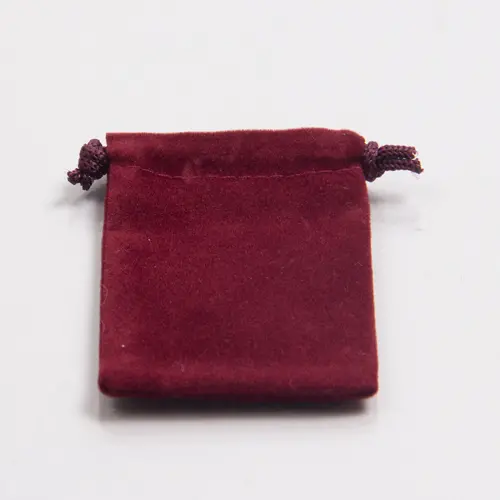 3W x 4H, Velour Drawstring Pouches, Burgundy