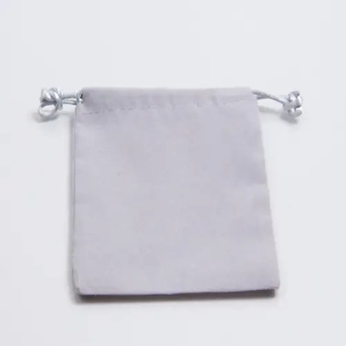 3W x 4H, Velour Drawstring Pouches, Silver