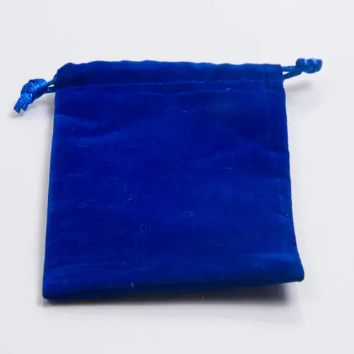 4W x 5-1/2H, Velour Drawstring Pouches, Royal Blue