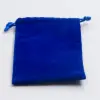 4W x 5-1/2H, Velour Drawstring Pouches, Royal Blue