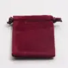 4W x 5-1/2H, Velour Drawstring Pouches, Burgundy