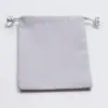5W x 7H, Velour Drawstring Pouches, Silver