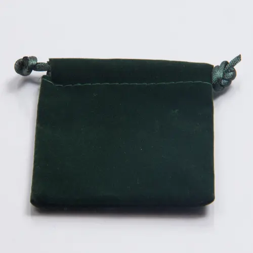 5W x 7H, Velour Drawstring Pouches, Hunter