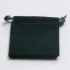 5W x 7H, Velour Drawstring Pouches, Hunter