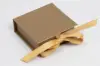 2-3/4L x 2-3/4W x 1H, Deluxe Ribbon Jewelry Boxes, Matte Gold