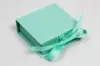 2-3/4L x 2-3/4W x 1H, Deluxe Ribbon Jewelry Boxes, Matte Turquoise