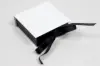 2-3/4L x 2-3/4W x 1H, Deluxe Ribbon Jewelry Boxes, White/Black