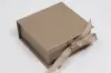 3-1/2L x 3-1/2W x 1-1/2H, Deluxe Ribbon Jewelry Boxes, Matte Champagne