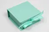 3-1/2L x 3-1/2W x 1-1/2H, Deluxe Ribbon Jewelry Boxes, Matte Turquoise