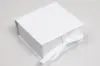 3-1/2L x 3-1/2W x 1-1/2H, Deluxe Ribbon Jewelry Boxes, Matte White