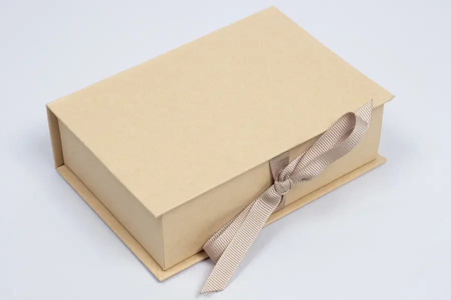 5L x 3-1/2W x 1-1/2H, Deluxe Ribbon Jewelry Boxes, Kraft