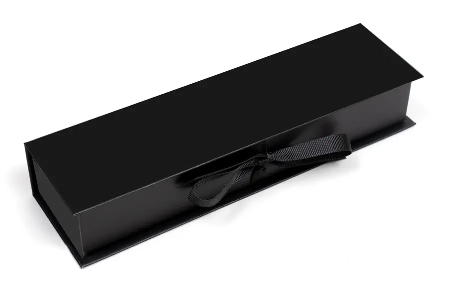 8L x 2W x 1-1/4H, Deluxe Ribbon Jewelry Boxes, Matte Black