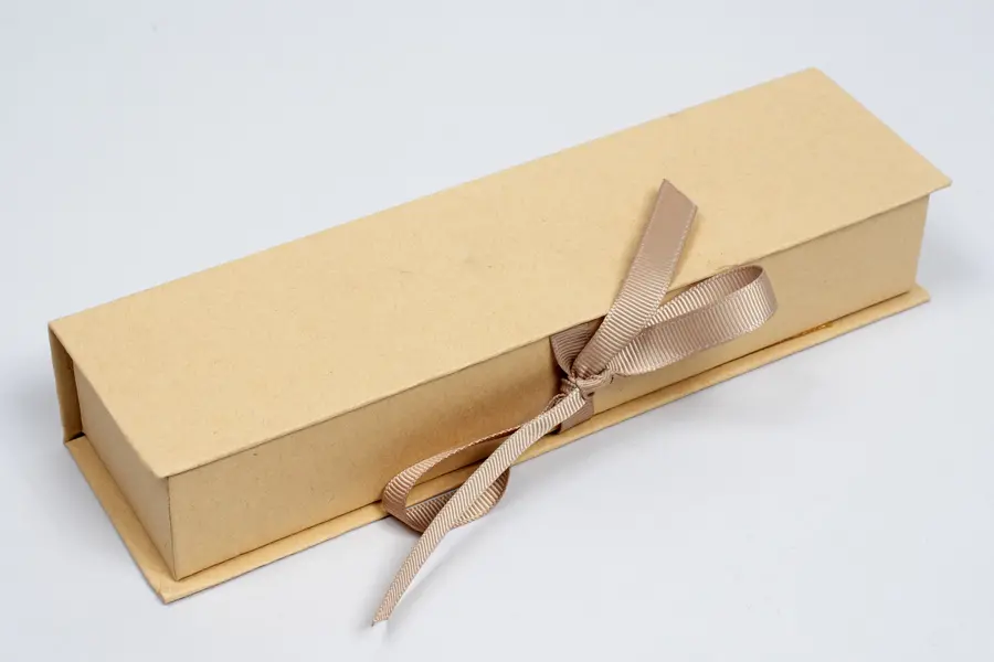 8L x 2W x 1-1/4H, Deluxe Ribbon Jewelry Boxes, Kraft