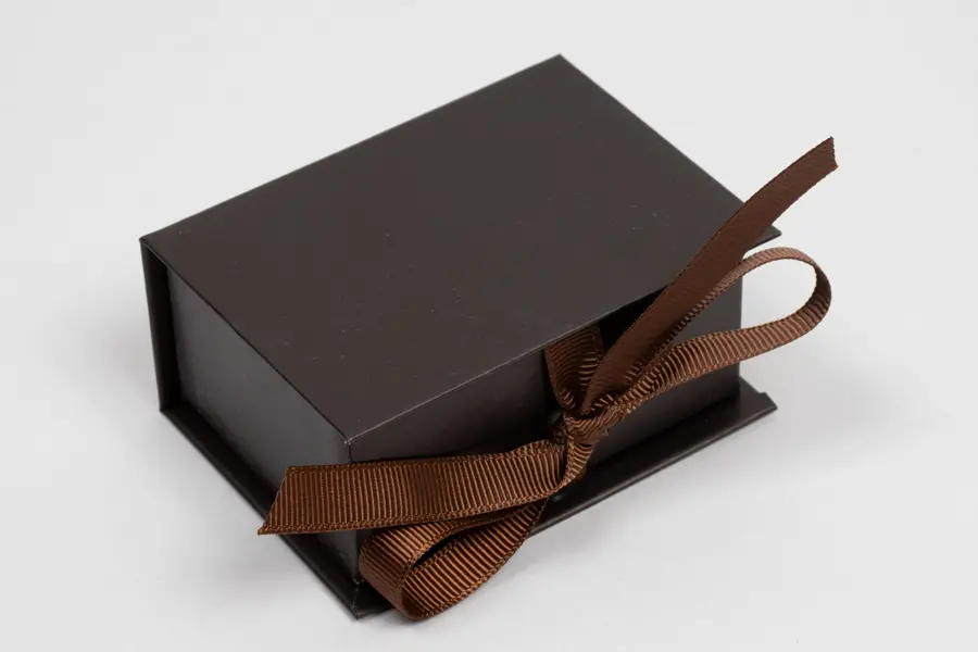 3L x 2-1/8W x 1-1/4H, Deluxe Ribbon Jewelry Boxes, Matte Chocolate Brown