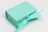3L x 2-1/8W x 1-1/4H, Deluxe Ribbon Jewelry Boxes, Matte Turquoise