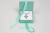 2-3/4L x 2-3/4W x 1H, Deluxe Ribbon Jewelry Boxes, Matte Turquoise
