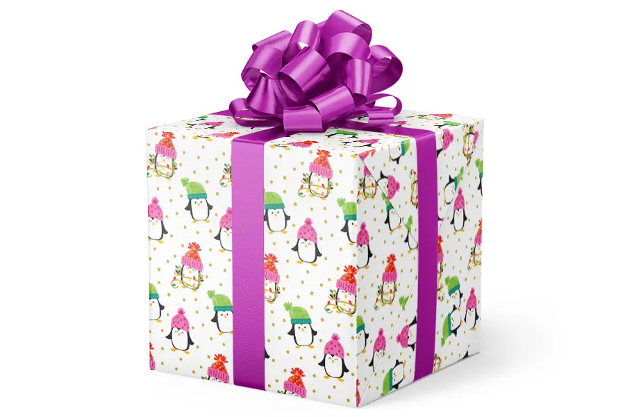 24W x 417 ft, Everyday Wrapping Paper, Penguins