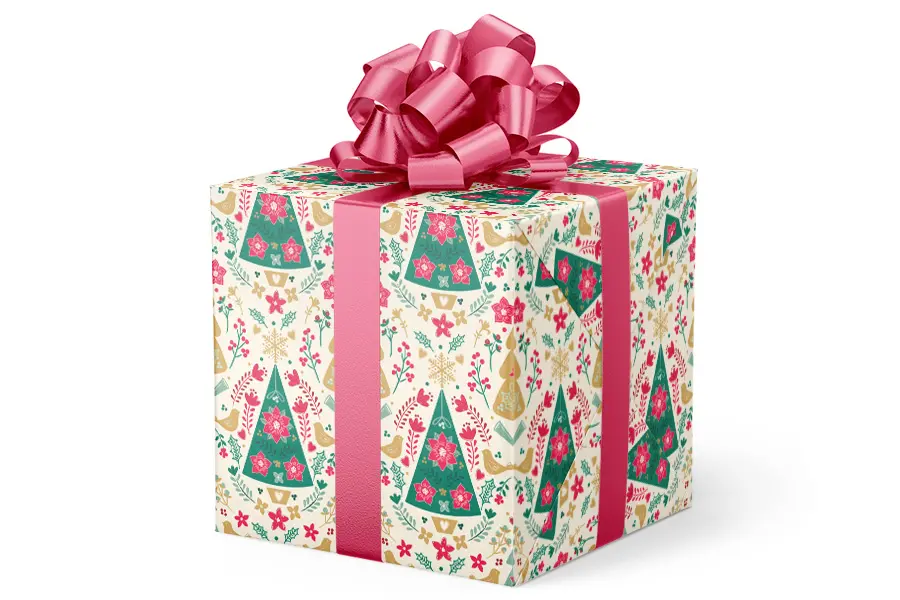 24W x 417 ft, Holiday Wrapping Paper, Christmas Motifs