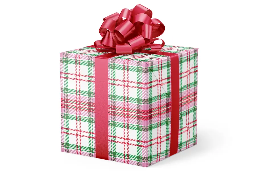 24W x 417 ft, Everyday Wrapping Paper, Totally Plaid Embossed